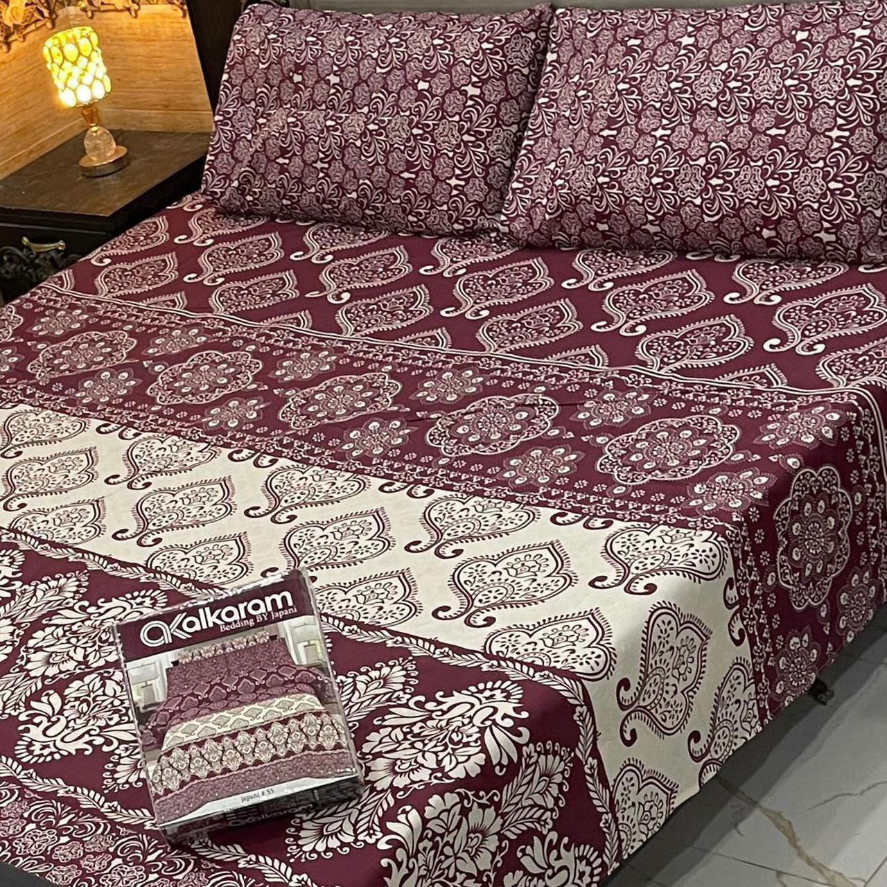 Cotton Gold fabric King Size Bed Sheet