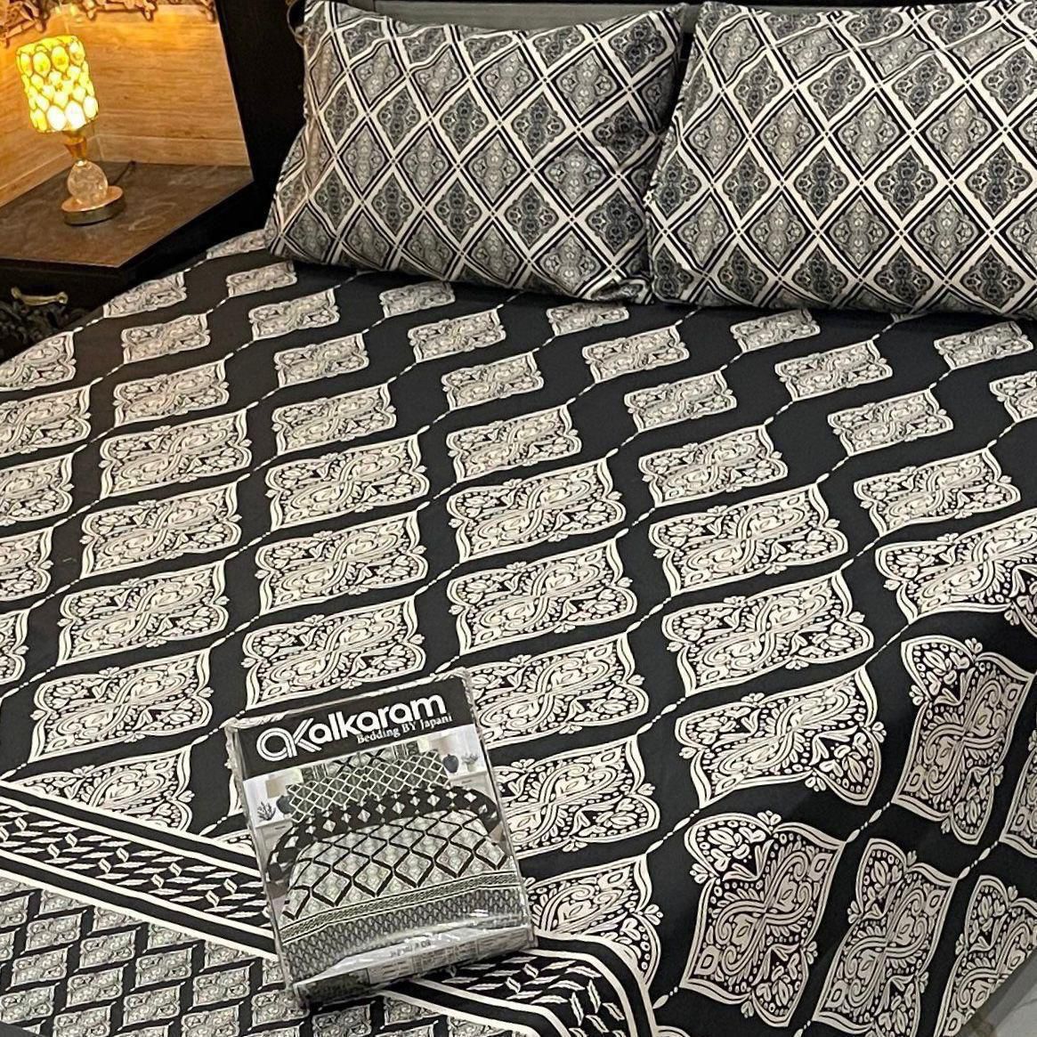 Cotton Gold fabric King Size Bed Sheet