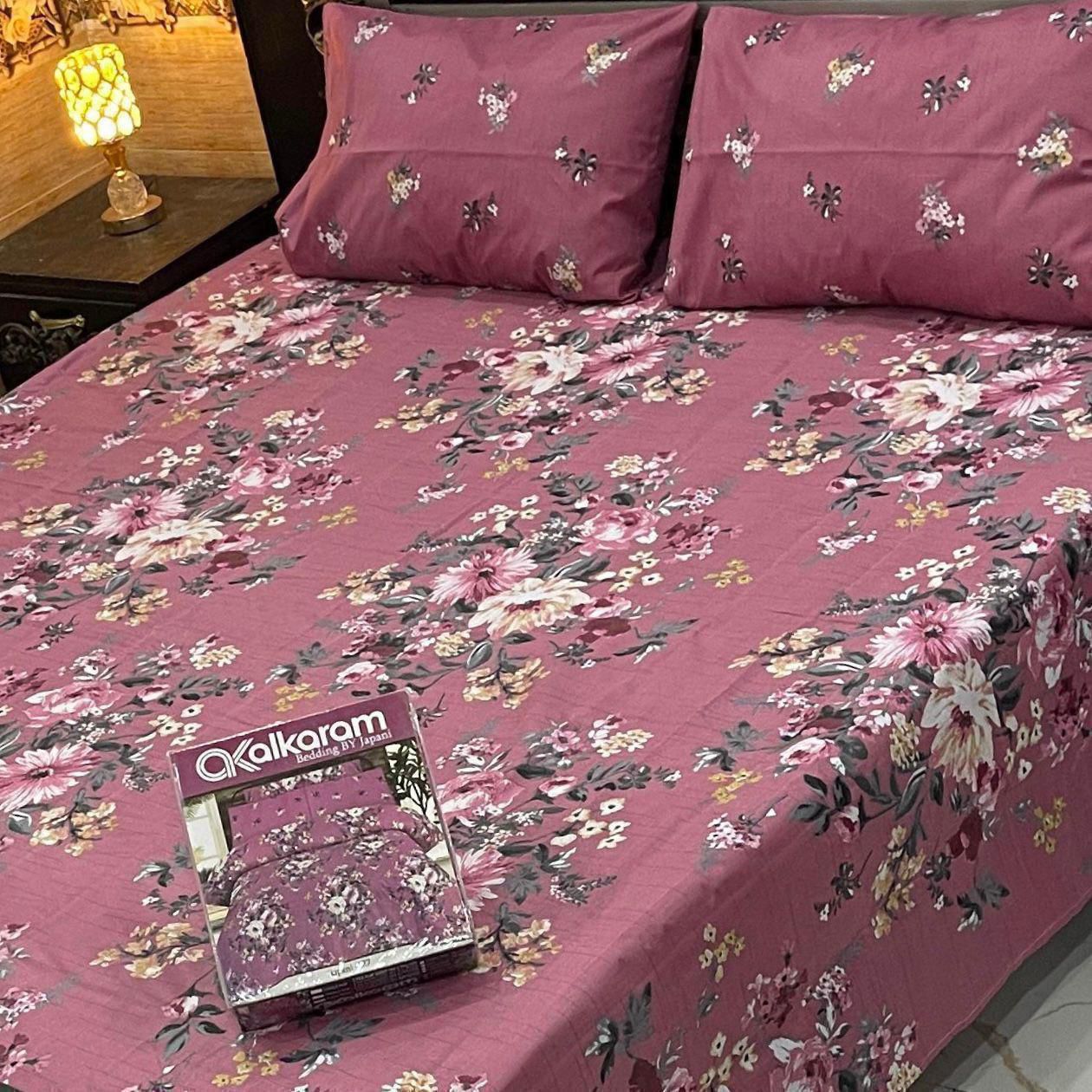 Cotton Gold fabric King Size Bed Sheet