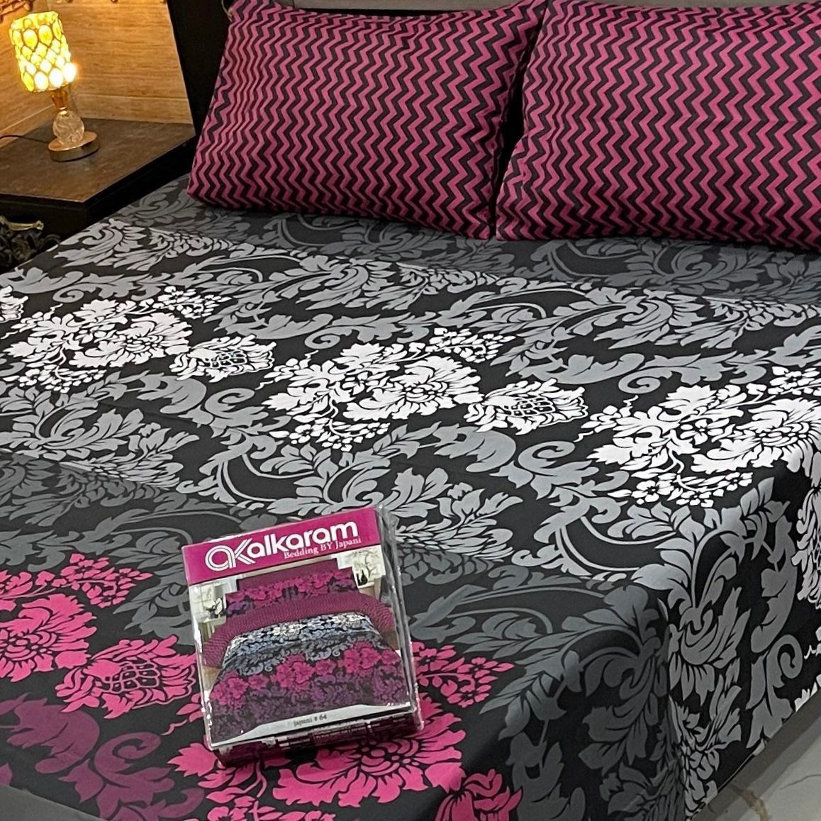 Cotton Gold fabric King Size Bed Sheet