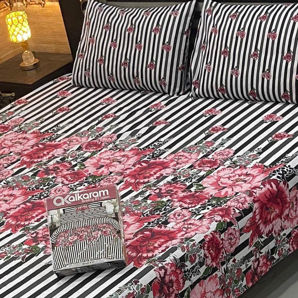 Cotton Gold fabric King Size Bed Sheet