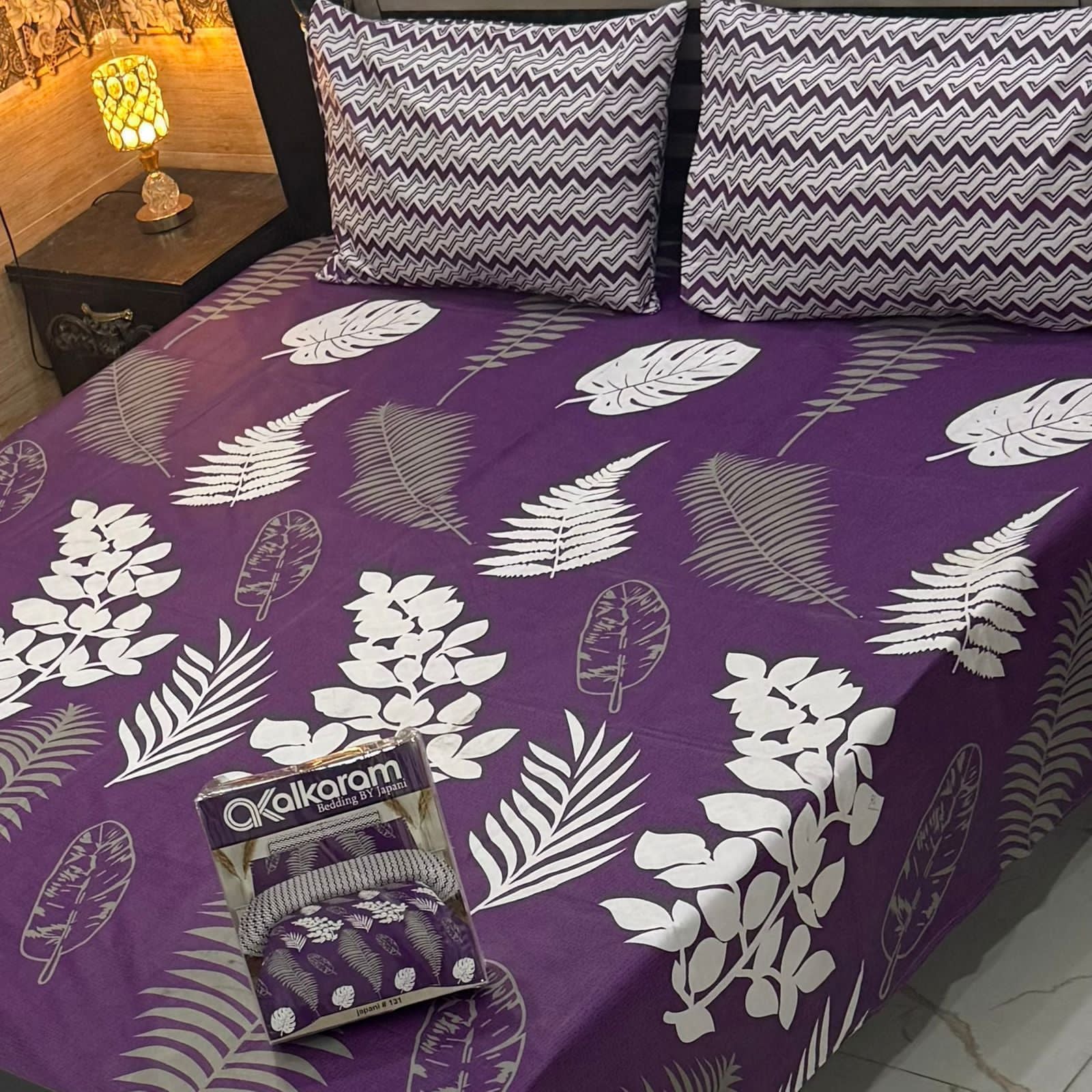 Cotton Gold fabric King Size Bed Sheet