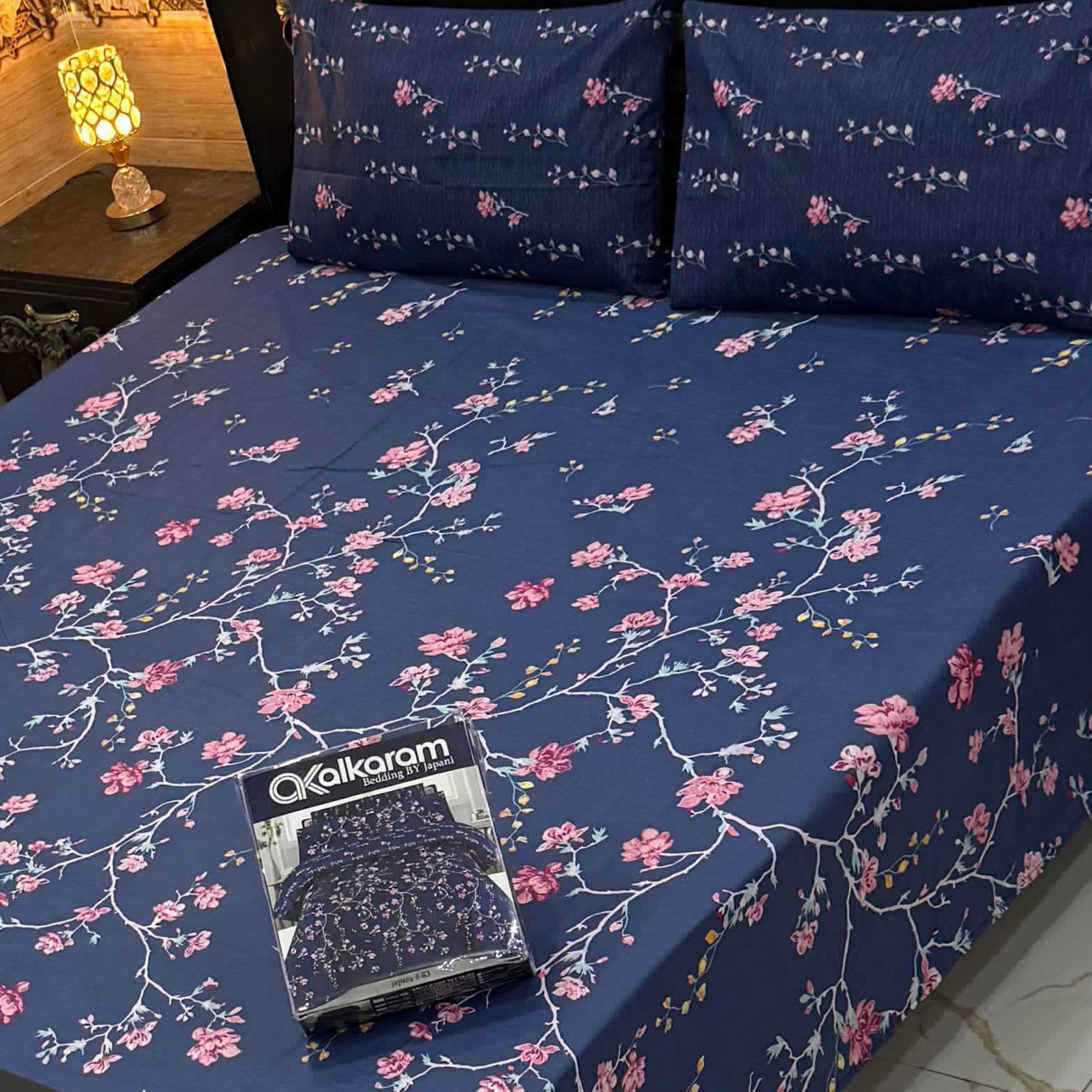 Cotton Gold fabric King Size Bed Sheet