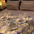 Cotton Gold fabric King Size Bed Sheet