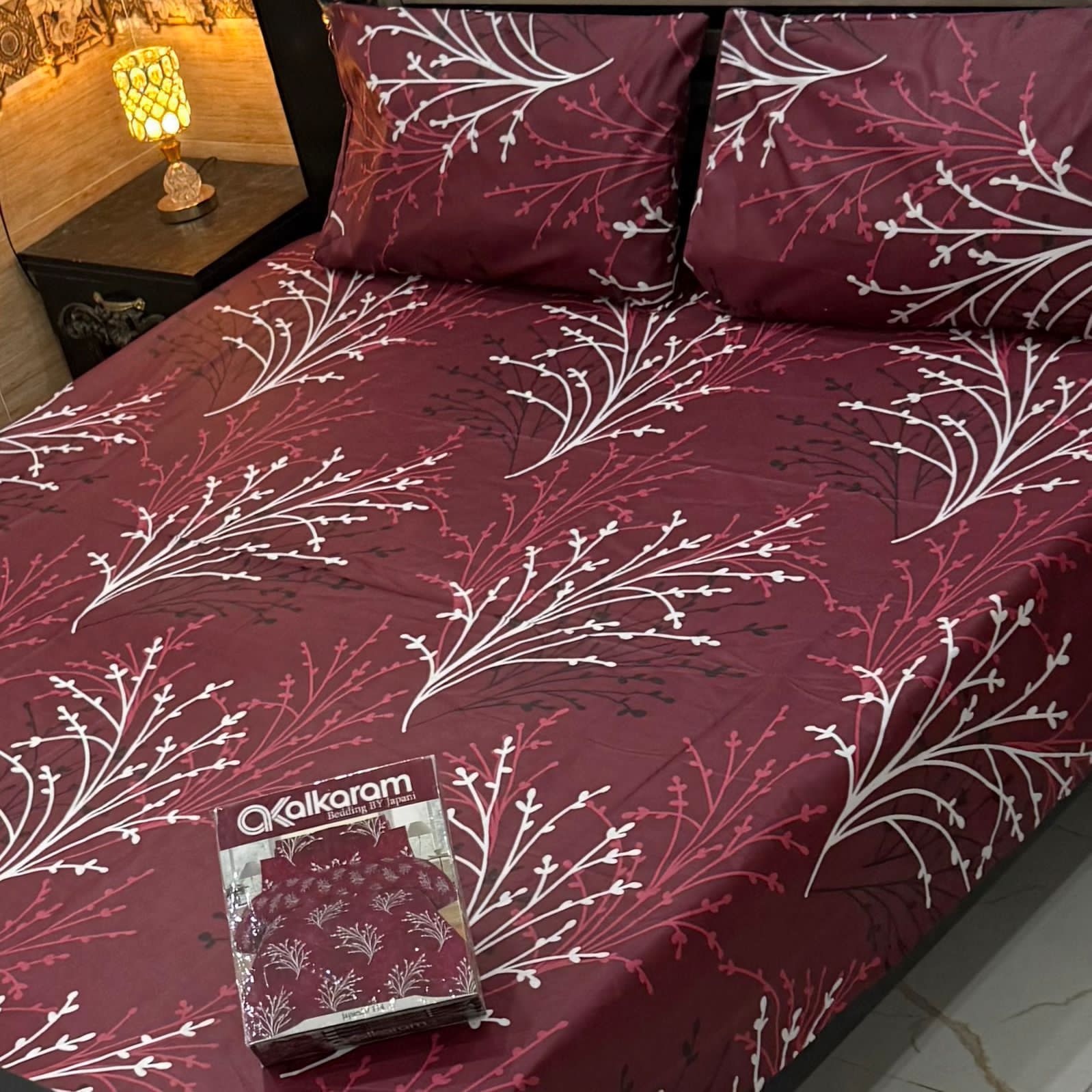Cotton Gold fabric King Size Bed Sheet