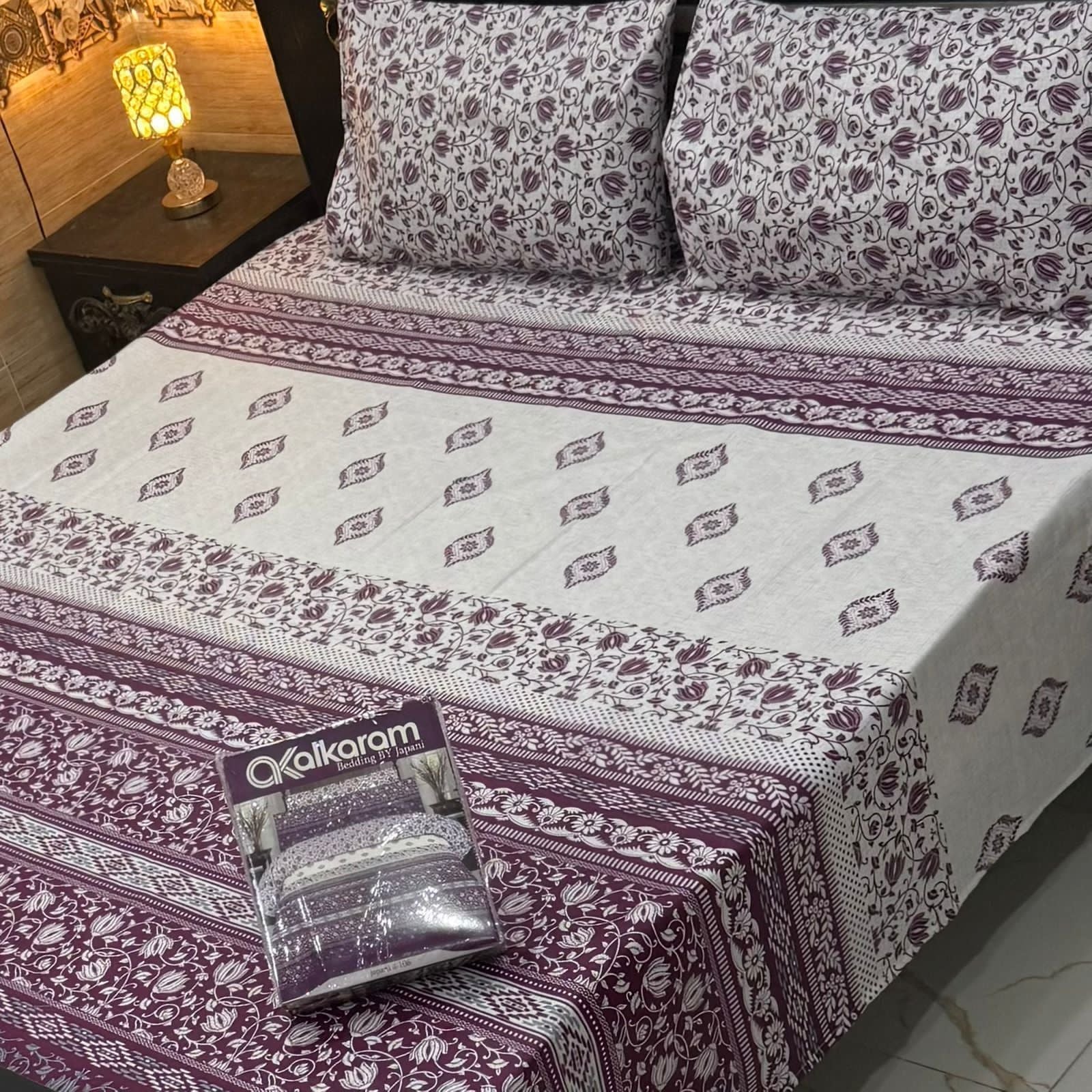 Cotton Gold fabric King Size Bed Sheet