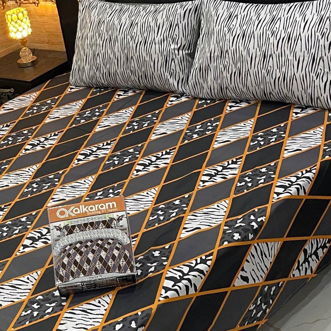 Cotton Gold fabric King Size Bed Sheet