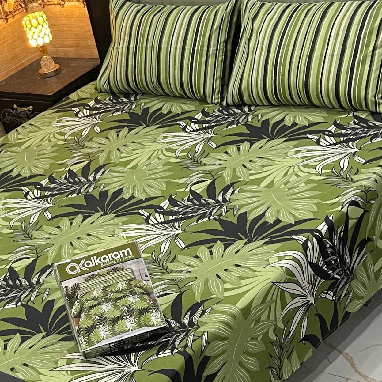 Cotton Gold fabric King Size Bed Sheet