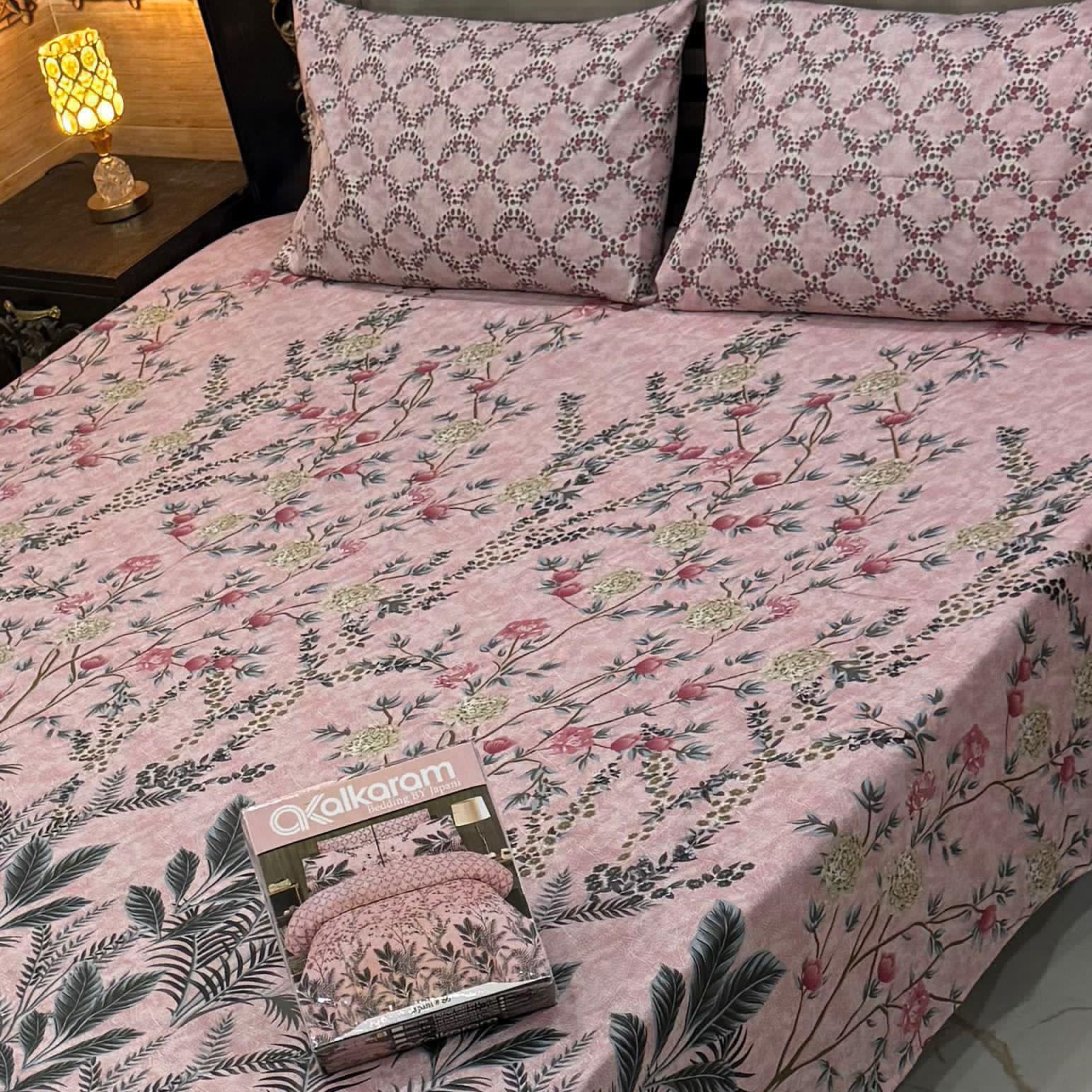 Cotton Gold fabric King Size Bed Sheet