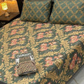 Cotton Gold fabric King Size Bed Sheet