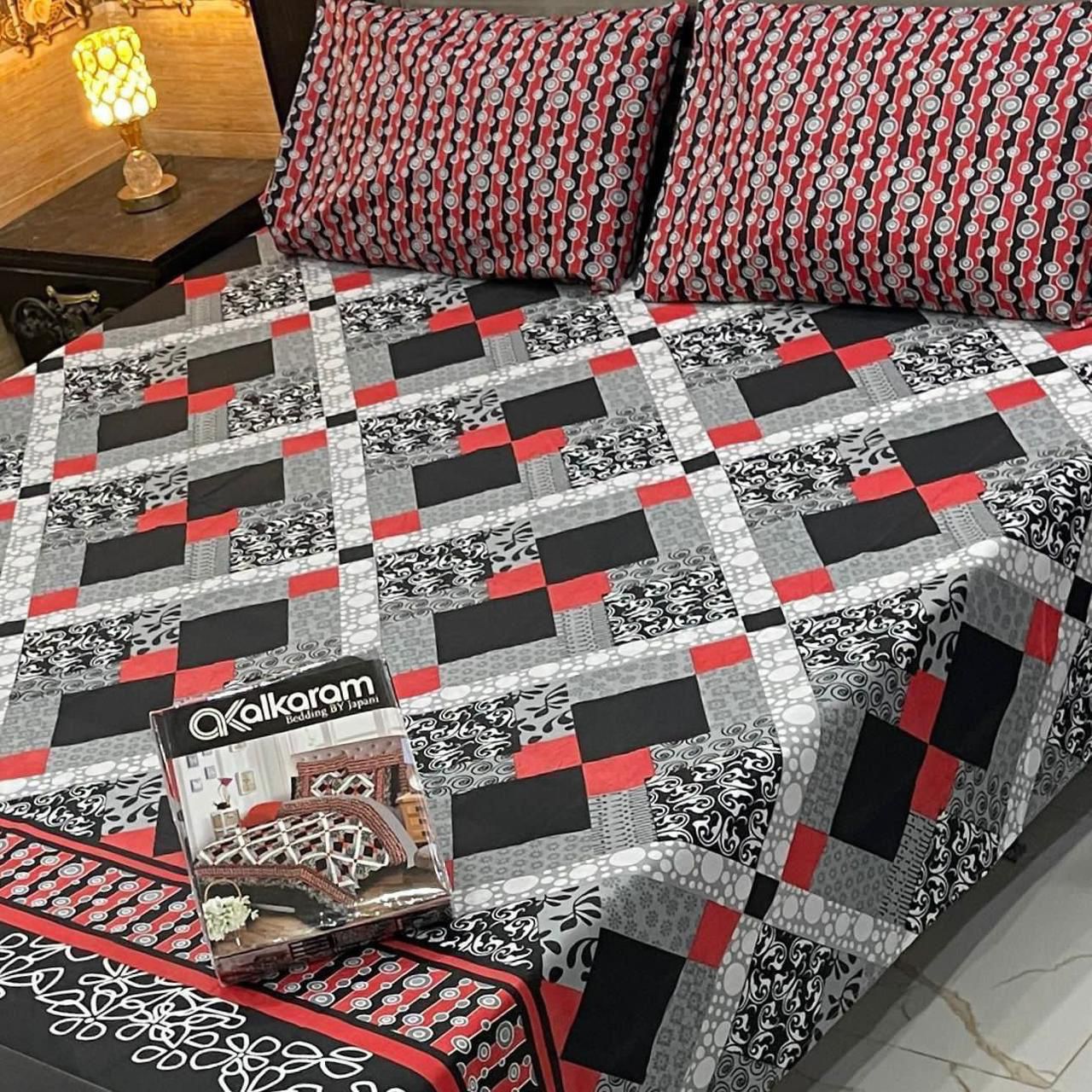 Cotton Gold fabric King Size Bed Sheet