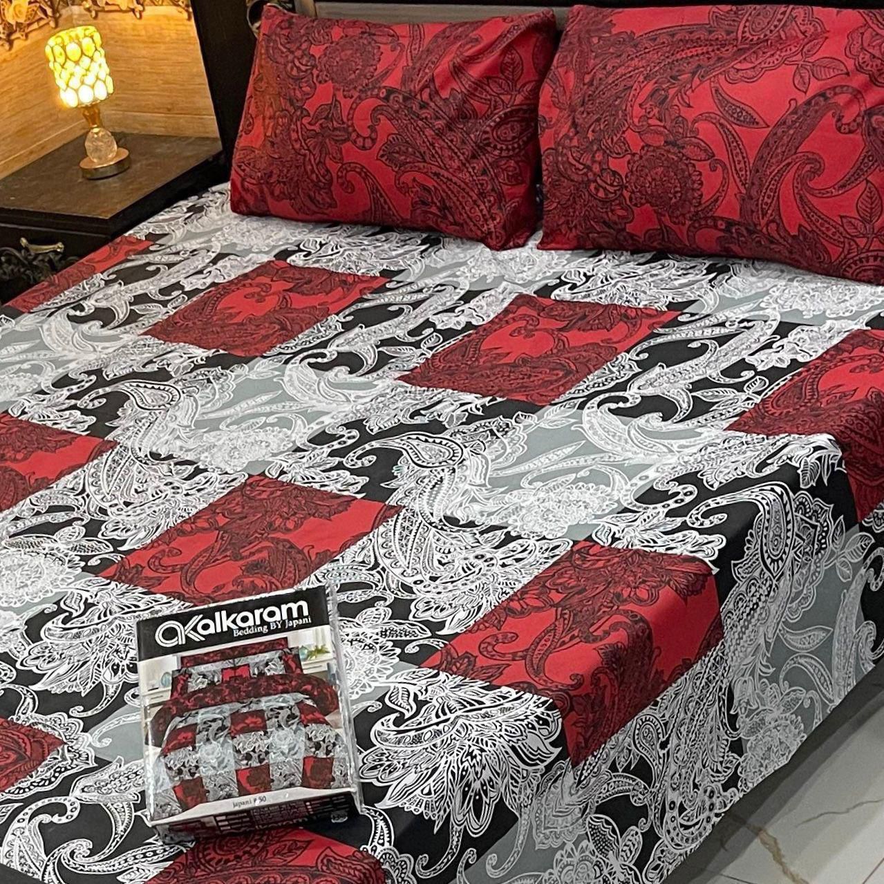 Cotton Gold fabric King Size Bed Sheet