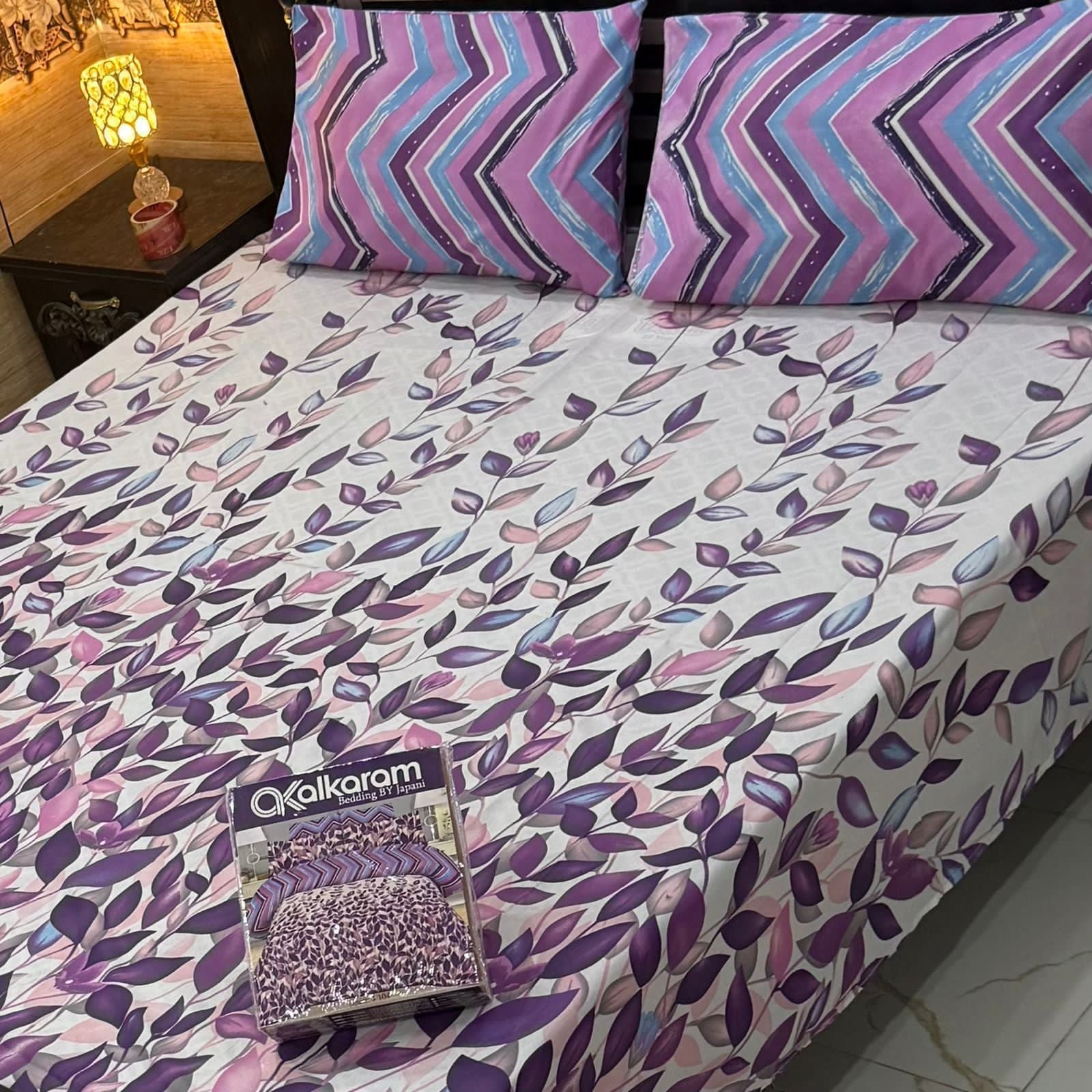 Cotton Gold fabric King Size Bed Sheet
