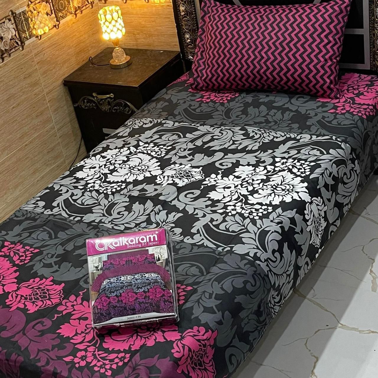 Cotton Gold fabric Single Pair Bed Sheets Set