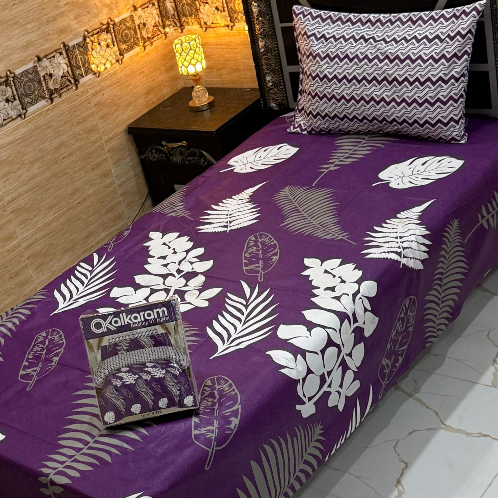 Cotton Gold fabric Single Pair Bed Sheets Set
