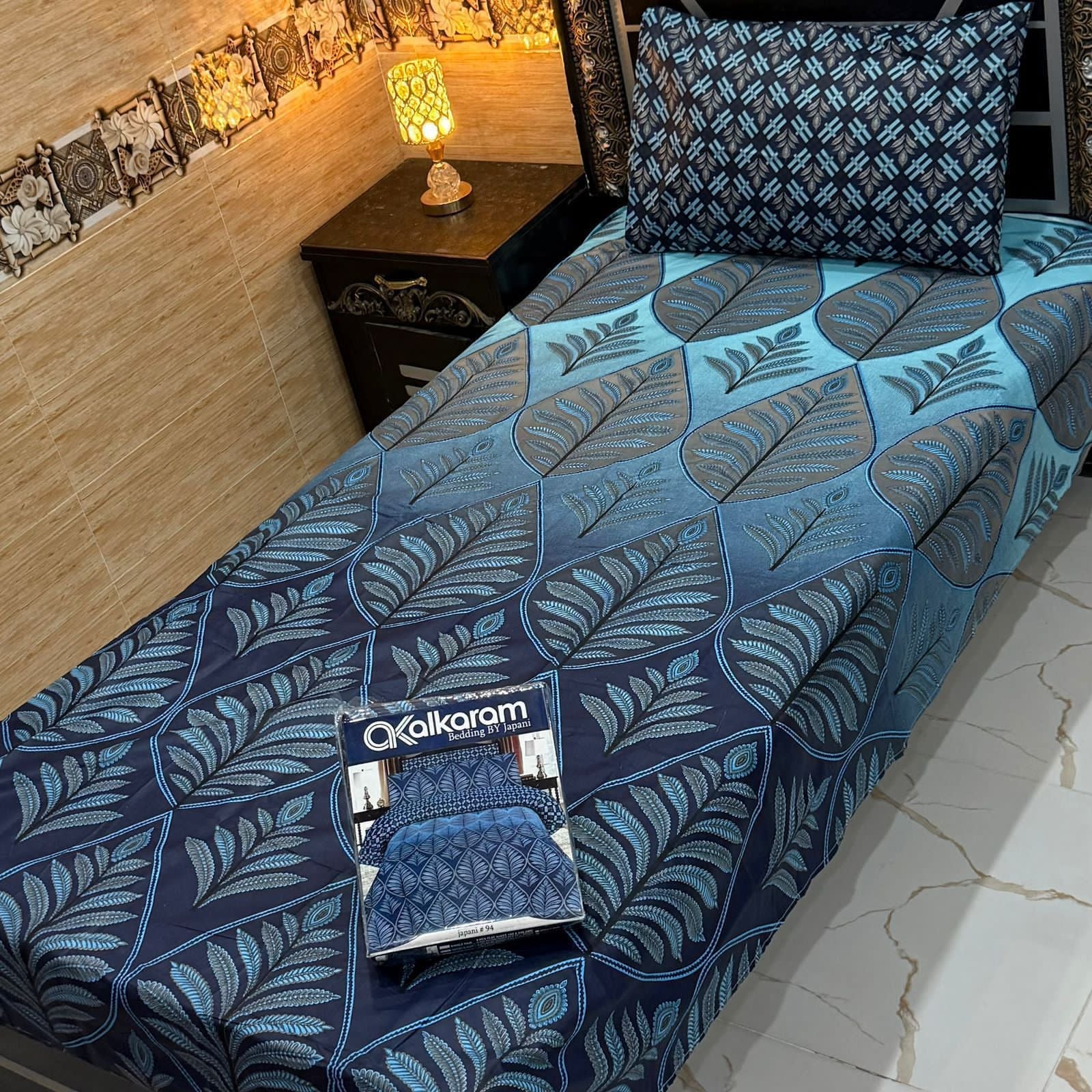 Cotton Gold fabric Single Pair Bed Sheets Set