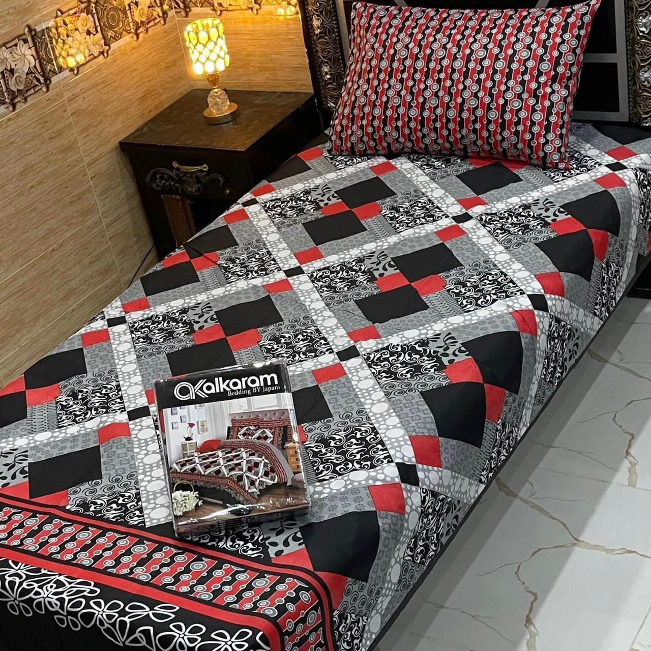 Cotton Gold fabric Single Pair Bed Sheets Set