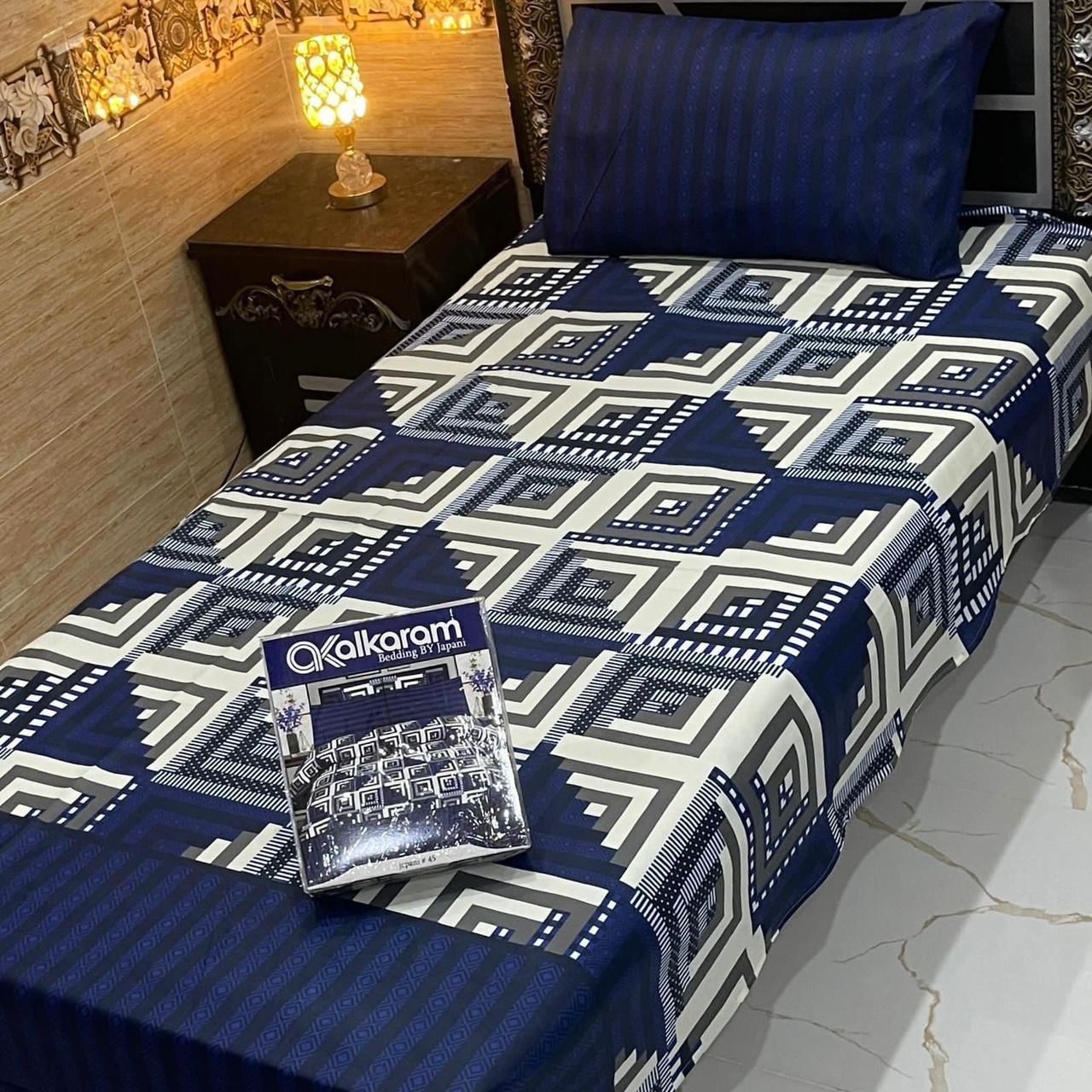 Cotton Gold fabric Single Pair Bed Sheets Set