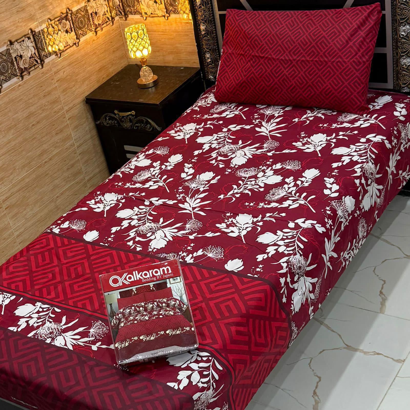 Cotton Gold fabric Single Pair Bed Sheets Set