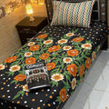 Cotton Gold fabric Single Pair Bed Sheets Set