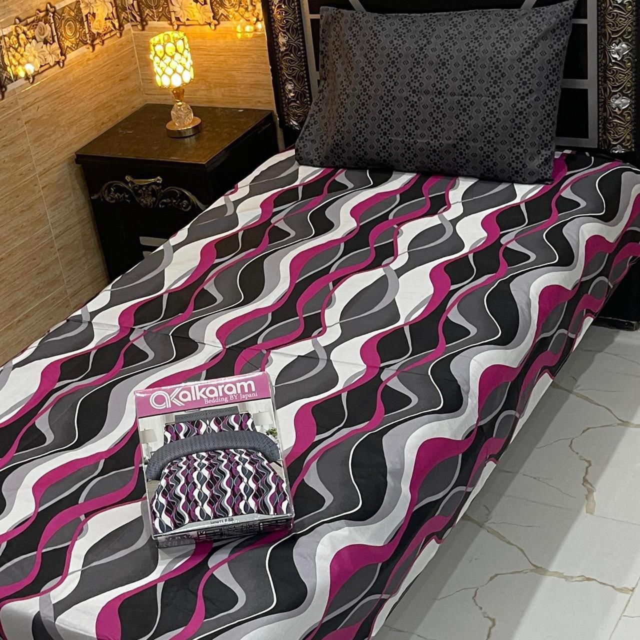 Cotton Gold fabric Single Pair Bed Sheets Set