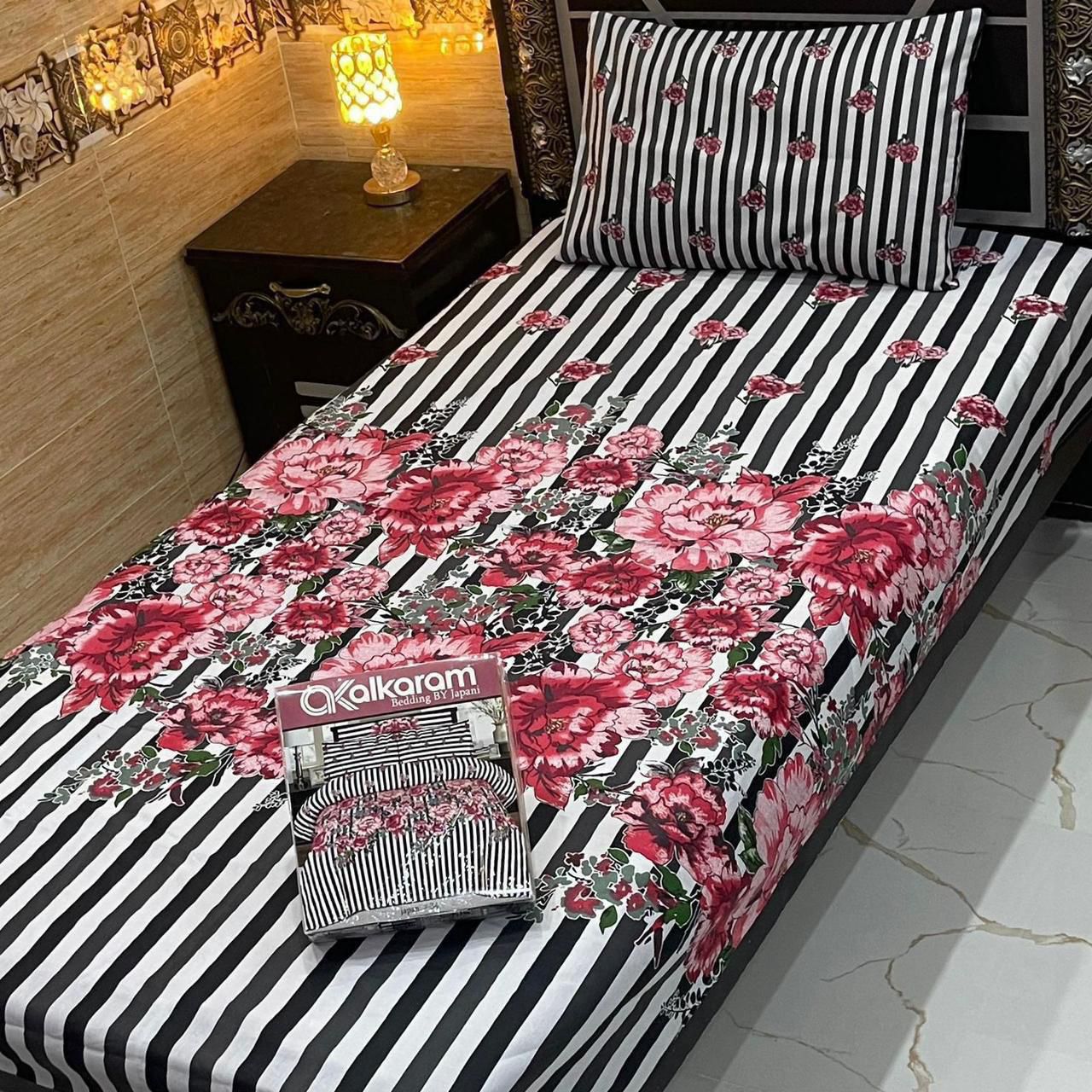 Cotton Gold fabric Single Pair Bed Sheets Set