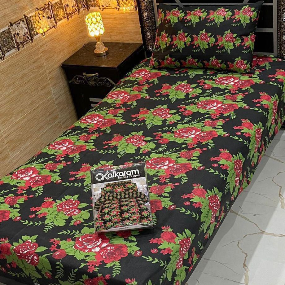 Cotton Gold fabric Single Pair Bed Sheets Set