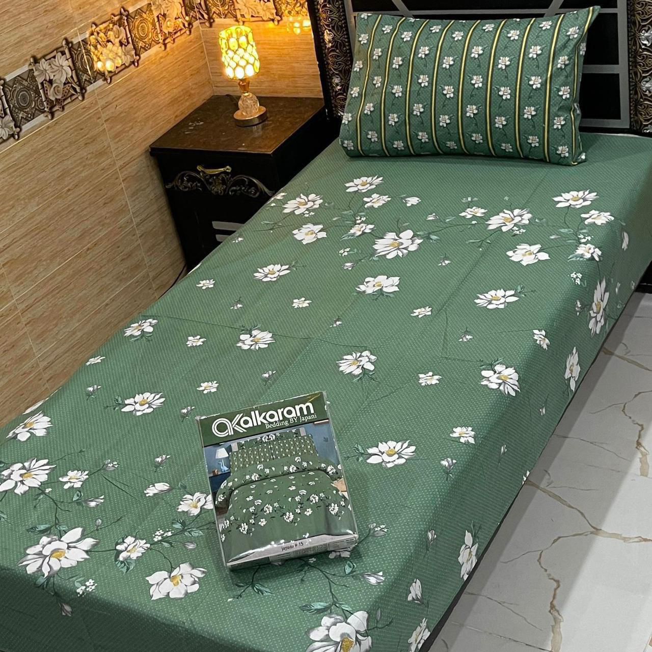 Cotton Gold fabric Single Pair Bed Sheets Set
