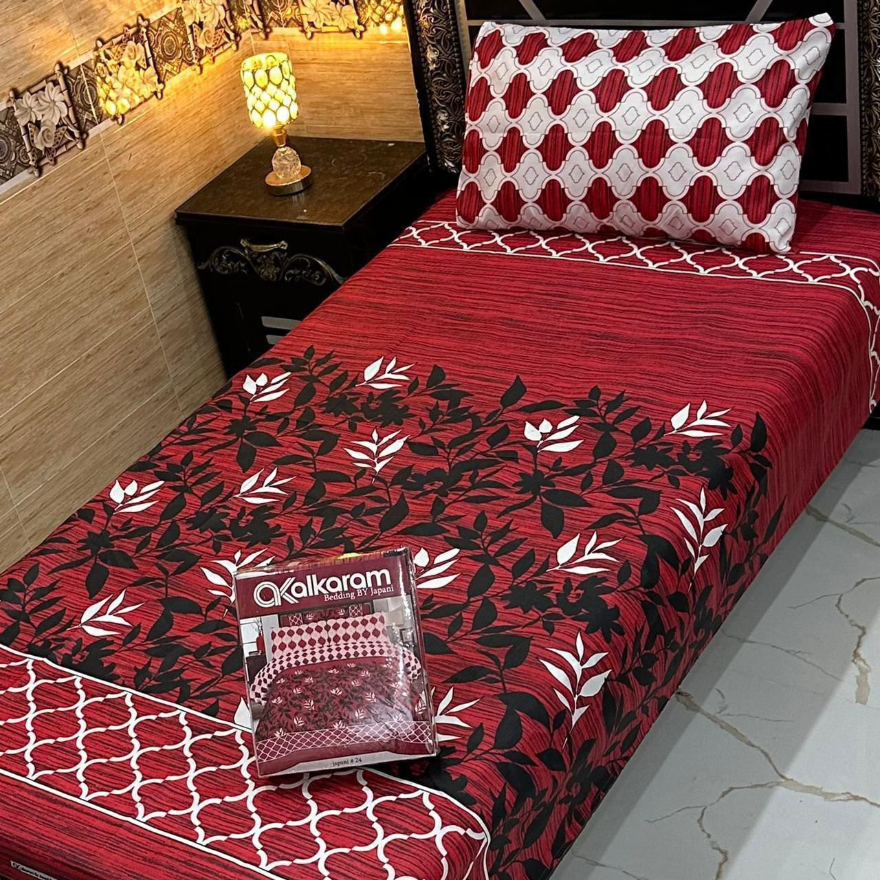 Cotton Gold fabric Single Pair Bed Sheets Set