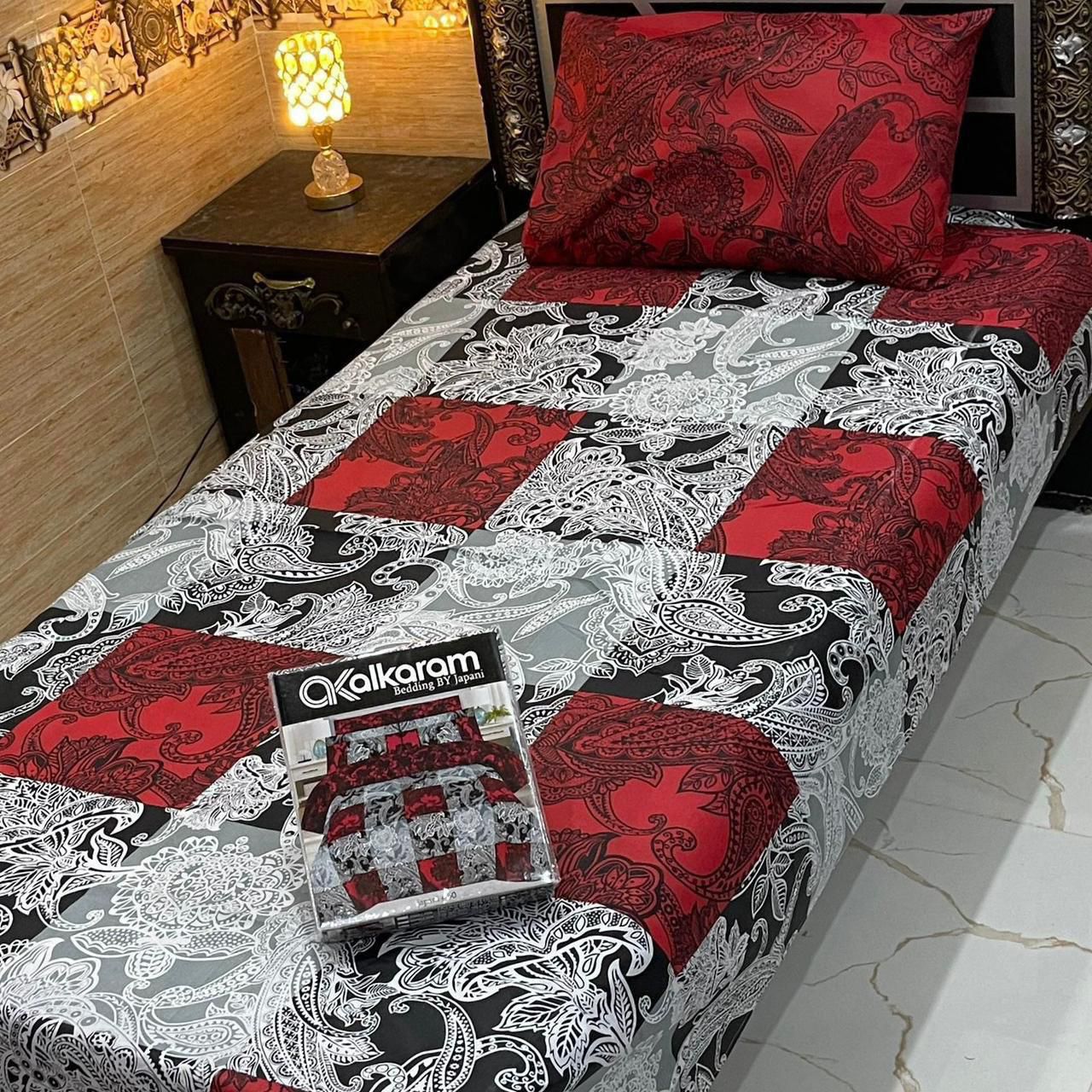 Cotton Gold fabric Single Pair Bed Sheets Set