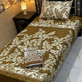 Cotton Gold fabric Single Pair Bed Sheets Set