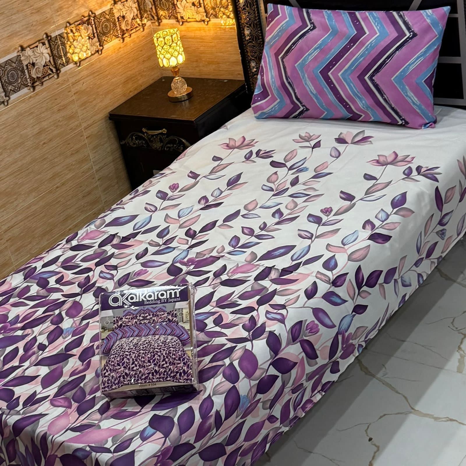 Cotton Gold fabric Single Pair Bed Sheets Set