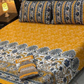 Cotton Gold fabric King Size Bed Sheet